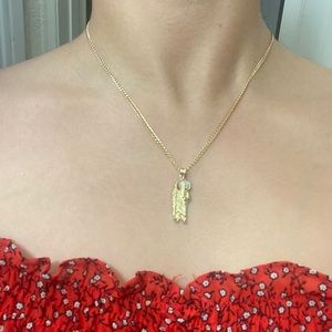 14k real gold San Judas charm and chain